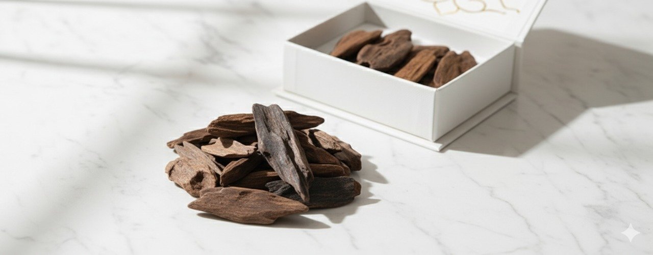 Gaharu Murni dalam kotak kayu